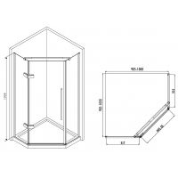 Душевой уголок Abber Ewiges Wasser 100x100 AG05100M профиль Хром стекло матовое — фото 7, Душевые уголки трапеция