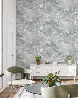 Обои Solo Liberty E202600 Винил на флизелине (1,06*10) Серый, Листья — фото 2, Обои для стен