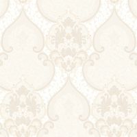 Обои Roberto Borzagi King 90110-1 Винил на флизелине (1,06*10) Белый, Дамаск — фото 1, Обои для стен