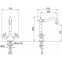 Смеситель для раковины Migliore Revival 19492 Бронза — фото 3, Смесители