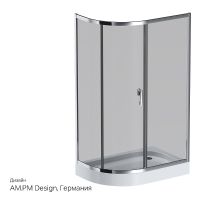 Душевой уголок AM.PM Like Solo Slide 120х80 W83G-302U120CG64 профиль Хром матовый стекло тонированное — фото 11, Душевые уголки