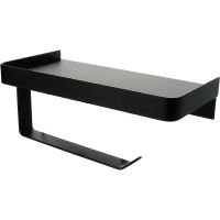 Держатель туалетной бумаги Fixsen Hotel FX-31011B с полкой Черный матовый — фото 1, Держатели туалетной бумаги