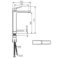 Смеситель для раковины Damixa Merkur 400250300 Черный матовый — фото 4, Смесители