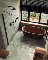 Душевая перегородка Maybah Glass MGD-695-6ш 790x1950 в широком профиле Черный стекло прозрачное — фото 5, Душевые перегородки