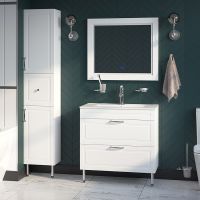 Зеркало Iddis Oxford 80 ЗЛП110 с подсветкой Белое — фото 2, Зеркала в ванную комнату