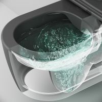 Унитаз AM.PM Func FlashClean подвесной Черный матовый с сиденьем Микролифт арт-C8F1700MBSC — фото 9, Подвесные унитазы