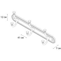 Вешалка для полотенец Grampus Alfa GR-9505-3 Бронза — фото 2, Крючки для полотенец