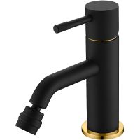 Смеситель для биде Boheme Uno 466-BG Черный матовый Золото — фото 1, Смесители