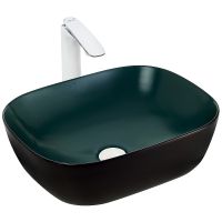 Раковина-чаша WeltWasser Elbach M2143 BBG 49 10000005600 Черно-зеленая матовая — фото 1, Раковины накладные