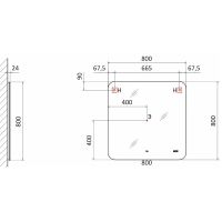 Товар: Зеркало Raval Ego 80 Ego.02.80/W/RL с подсветкой с бесконтактным выключателем и часами - фото 6 Зеркало Raval Ego 80 Ego.02.80/W/RL с подсветкой с бесконтактным выключателем и часами — фото 6, Мебель для ванной