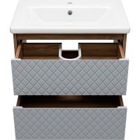 Тумба с раковиной Brevita Chester 65 УТ000022880 подвесная Серая матовая Дуб Чарльстон темно-коричневый — фото 3, Мебель для ванной