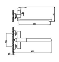 Смеситель для ванны Gappo G50 G2250 универсальный Черный матовый — фото 17, Смесители