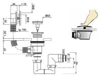 Слив-перелив Wirquin 30718585 click-clack Белый — фото 2, Сливы-переливы