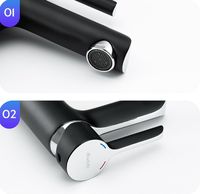 Смеситель для раковины Gappo G03-6 G1003-6 Черный матовый Хром — фото 2, Смесители для раковины