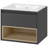 Тумба под раковину Excellent Tuto 60 MLEX.0101.600.GRBL подвесная Серый Дуб — фото 1, Мебель для ванной