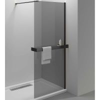 Душевая перегородка Vincea Walk-In HR 90 VSW-4HR900CGB профиль Черный матовый стекло тонированное — фото 1, Душевые перегородки