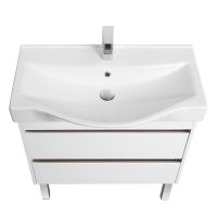 Тумба под раковину Aquaton Нортон 80 1A248901NT010 подвесная Белая глянцевая — фото 6, Мебель для ванной