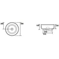 Раковина-чаша Kerasan Nolita 40 534430 Белая матовая — фото 3, Раковины