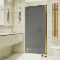 Душевая дверь Maybah Glass MGD-806-3 800x1980 на монопетле Золото стекло графитовое — фото 1, Душевые двери в нишу