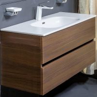 Тумба под раковину Boheme Armadi Art Vallessi 120 837-120-D подвесная Dark Oak — фото 1, Мебель для ванной