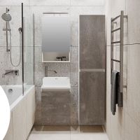 Тумба под раковину Runo Бари 40 00-00001376 подвесная Железный камень Белая — фото 10, Мебель для ванной