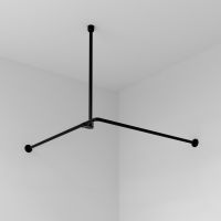 Карниз для ванны WasserKRAFT Elbe 90x90 SC-729090 Черный — фото 4, Карнизы для ванной