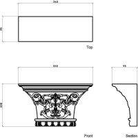 Капитель Европласт 1.21.007 95x220x345 мм — фото 2, Колонны