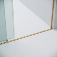 Душевая дверь Grossman Galaxy 130 100.K33.01.130.32.00 профиль Золото сатин стекло прозрачное — фото 3, Раздвижные душевые двери