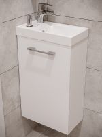 Товар: Тумба с раковиной Cersanit Lara 40 64179 подвесная Белая - фото 4 Тумба с раковиной Cersanit Lara 40 64179 подвесная Белая — фото 4, Мебель для ванной