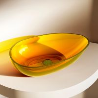 Раковина-чаша Abber Kristall 60 AT2811Amber Желтая — фото 1, Раковины накладные