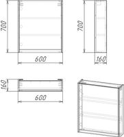 Товар: Зеркальный шкаф Stella Polar Кибела 60 SP-00001103 Цемент - фото 4 Зеркальный шкаф Stella Polar Кибела 60 SP-00001103 Цемент — фото 4, Мебель для ванной
