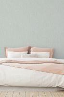 Обои Grandeco Avrora A44015 Винил на флизелине (1,06*10,05) Бирюзовый, Рогожка — фото 2, Обои для стен