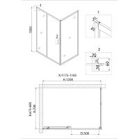 Товар: Душевая дверь Niagara Nova 120 NG-82-12AB профиль Черный стекло прозрачное - фото 4 Душевая дверь Niagara Nova 120 NG-82-12AB профиль Черный стекло прозрачное — фото 4, Душевые двери в нишу