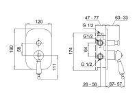 Смеситель для душа Migliore Oxford 19179 Золото — фото 2, Смеситель для душа