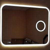 Зеркало Relisan Constance 1200х800 Гл000024356 с подсветкой с сенсорным выключателем, увеличением и часами — фото 1, Зеркала в ванную комнату