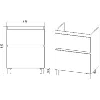 Тумба под раковину VIANT Мальта 70 VMAL70CO-T2Y Белая Дуб Вотан — фото 8, Мебель для ванной