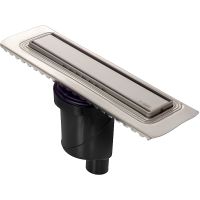 Душевой лоток Berges B1 Keramik 500 090016 с решеткой Хром матовый — фото 1, Душевые лотки