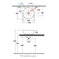 Раковина-чаша Globo T-Edge 45 B6T45.BI Белая — фото 5, Раковины