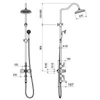 Душевая система Aquatek Классик AQ2543PG с термостатом Полированное золото — фото 6, Душевые стойки