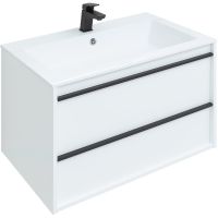 Тумба под раковину Aquanet Lino 80 253903 подвесная Белая матовая — фото 1, Тумбы под раковину