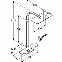 Душевая система Kludi Cockpit Discovery 8020091-00 Хром Белый — фото 16, Душевые стойки