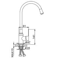 Товар: Смеситель для кухни Frap H42 F4042 Черный матовый Хром - фото 11 Смеситель для кухни Frap H42 F4042 Черный матовый Хром — фото 11, Смесители для кухни
