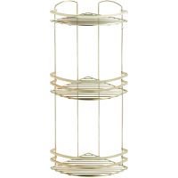 Полка корзина Tekno-tel LM009G угловая Золото — фото 1, Полки для ванной и душа