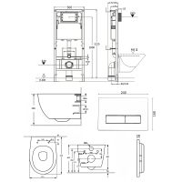 Комплект унитаза с инсталляцией Orange CI07-100W+APB200 с сиденьем Микролифт и клавишей смыва Хром глянцевый — фото 16, Комплекты унитаз + инсталляция