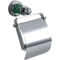 Держатель туалетной бумаги Boheme Murano 10901-GR-CR с крышкой Хром Бирюзовый — фото 1, Держатели туалетной бумаги