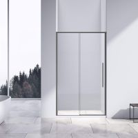Душевая дверь Vincea Slim-N 110 VDS-4SN110CLGM профиль Вороненая сталь стекло прозрачное — фото 1, Раздвижные душевые двери