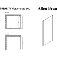 Душевая стенка Allen Brau Priority 80 3.31015.BBA профиль Черный брашированный стекло прозрачное — фото 11, Боковые стенки