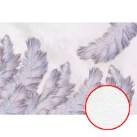 Фреска Ortograf Levity 33368 Фактура бархат FX Флизелин (4*2,7) Сиреневый, Перья — фото 1, Фрески