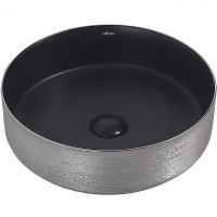 Раковина-чаша Abber Bequem 40 AC2109BS Черная матовая Серебро — фото 1, Раковины