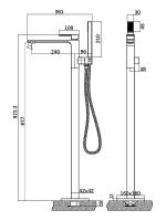 Товар: Смеситель для ванны Orange Lutz M04-336b Черный матовый - фото 10 Смеситель для ванны Orange Lutz M04-336b Черный матовый — фото 10, Смесители